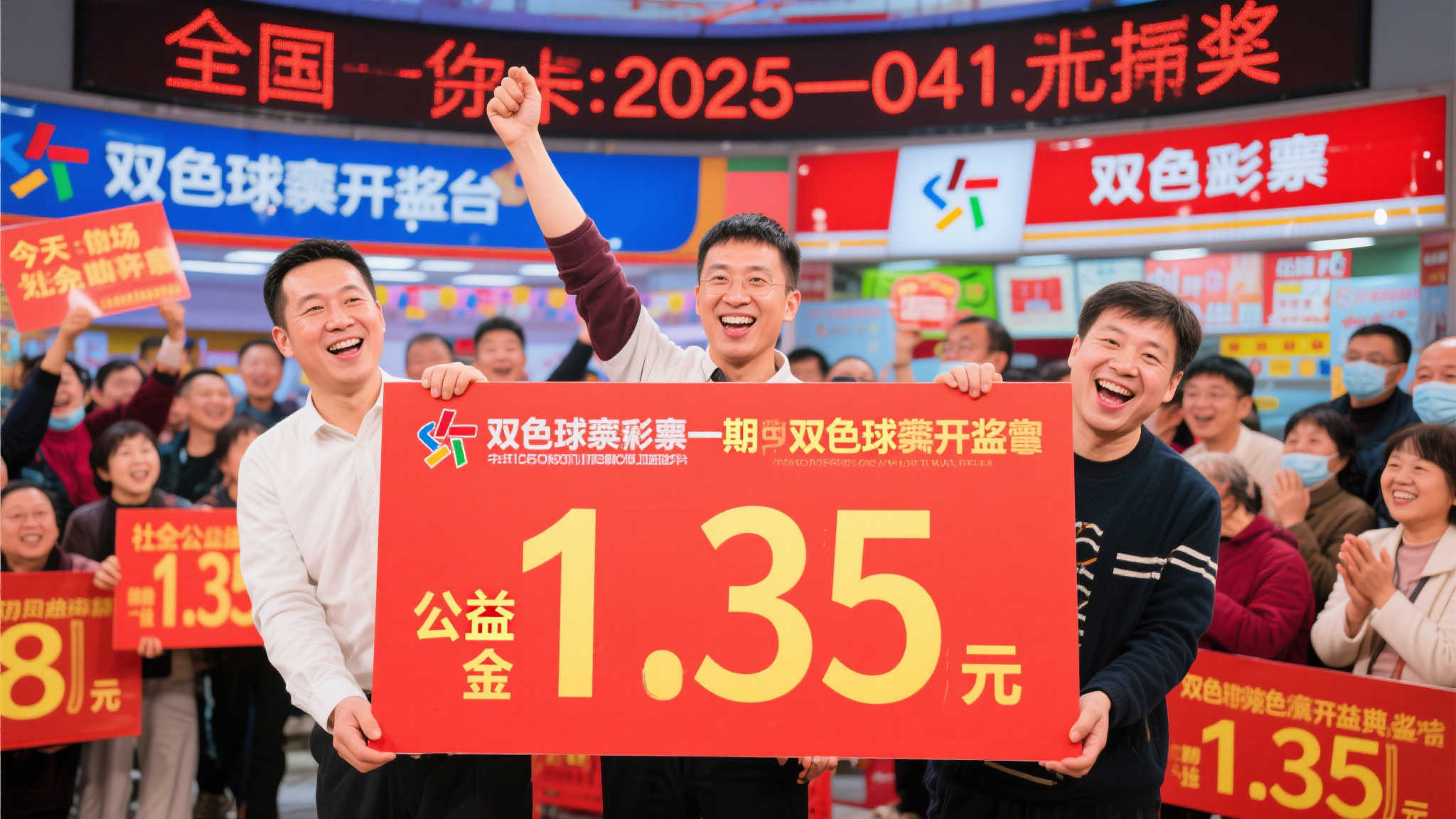 双色球2025年第041期：8注一等奖诞生，公益金达1.35亿元