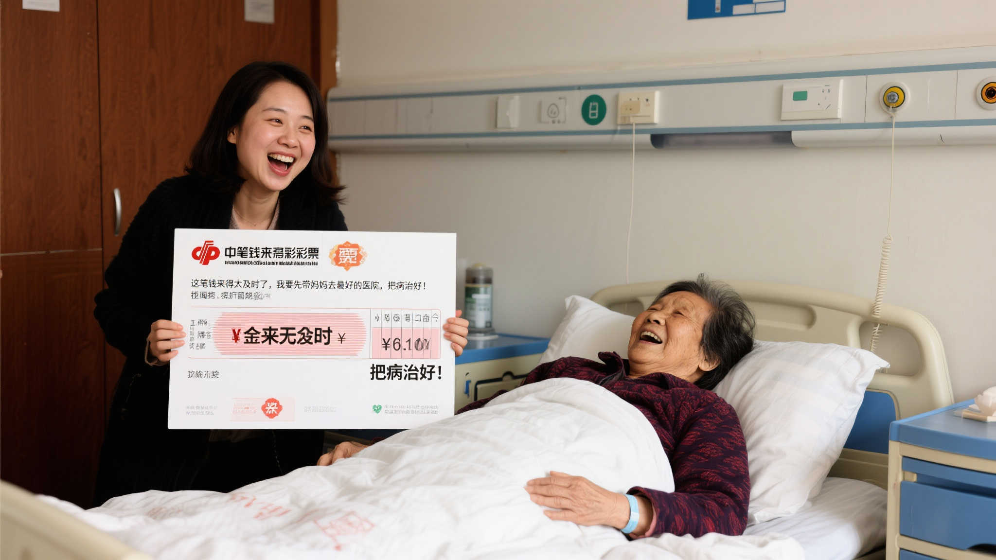 孝心女儿10元机选喜中福彩730万 奖金优先为母治病 中奖后的第一时间,这位女子并未沉浸在喜悦