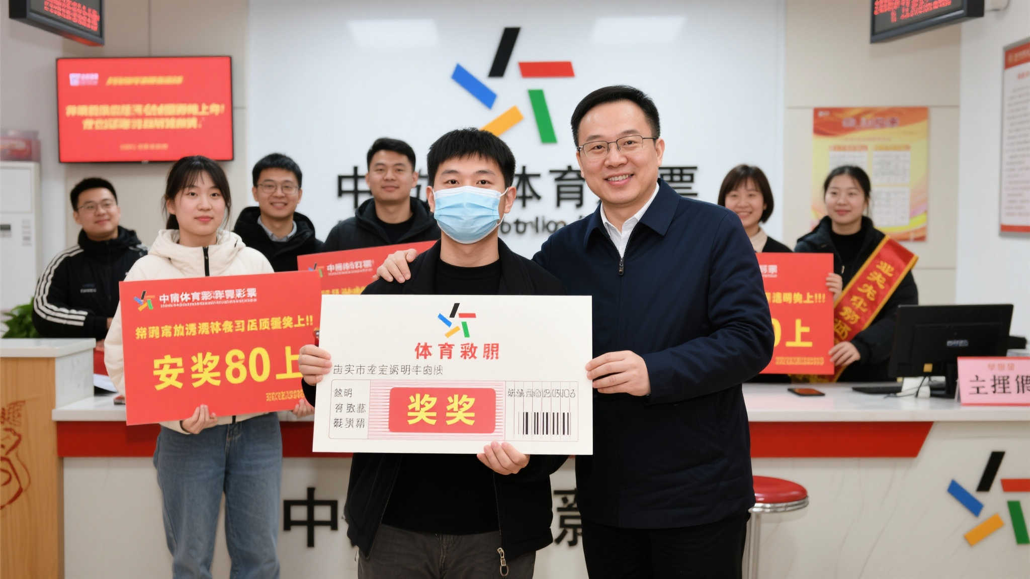 多人联合购彩喜中2035万大奖 领奖代表与主任公开合影