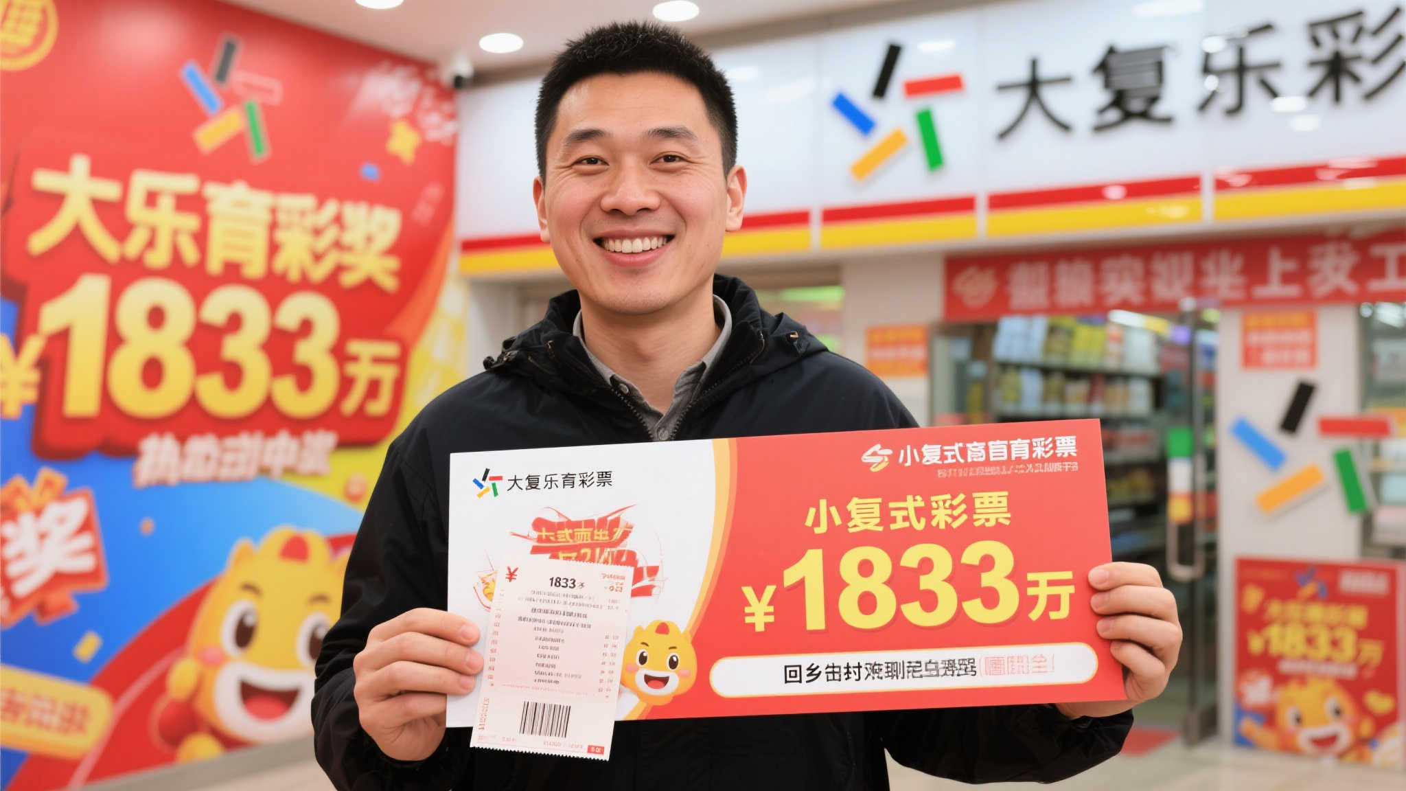 男子喜中大乐透1833万:计划返乡创业 想象一下,仅仅花费几十元购买一张彩票,就
